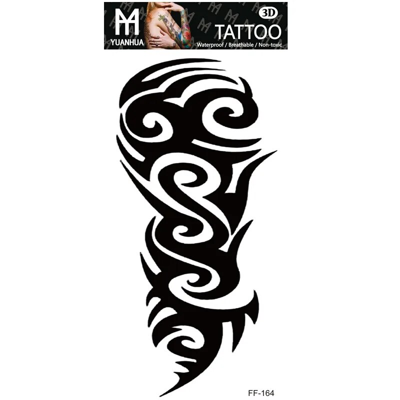 Impermeabile tatuaggio temporaneo finto braccio superiore testa di lupo umano totem testo arabo tatuaggio finto una tantum adesivi maschio femmina ragazzo ragazza_voghion.com