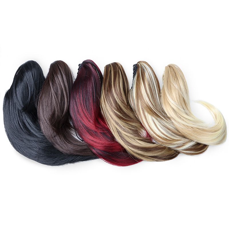 Coda di cavallo lunga con clip da donna, coda di cavallo arricciata multistrato, coda di cavallo riccia con clip in fibra sintetica, produttore all'ingrosso_voghion.com