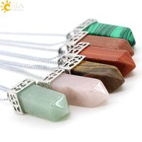 Heiße Verkäufe Drachen Bergkristalle Halskette Rosa Klar Quarz Halsketten Naturstein Anhänger Hexagonal Punkt Amethysten Schmuck für_voghion.com