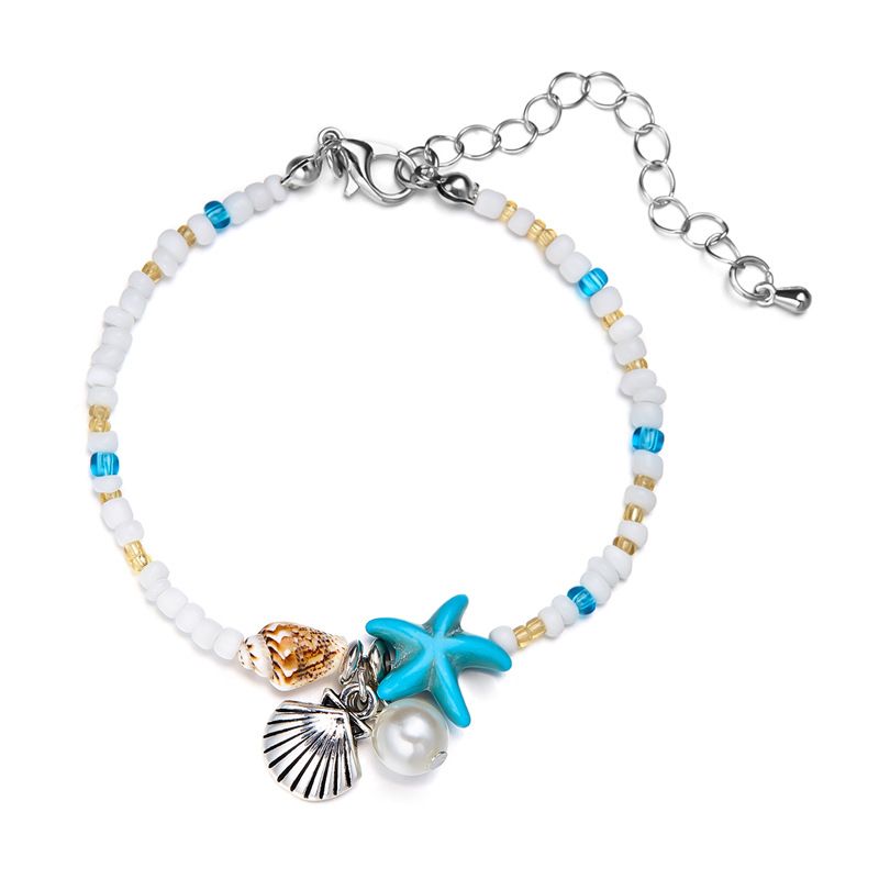 Hot Selling Bohemian Style Starfish Shell Conch Seed Bead Summer Beach Vacation Bracelet_voghion.com