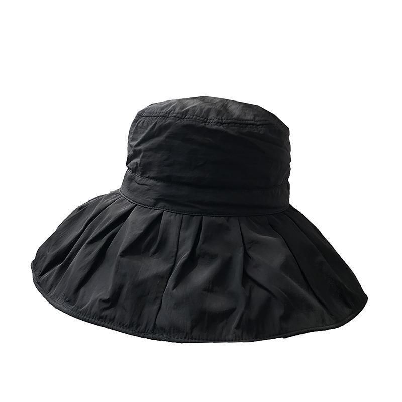 Big Eaves Plissee Bucket Hat Sommer UV-Schutz Sonnenschutz Faltbares Temperament Schnelltrocknender Beckenhut Damen_voghion.com