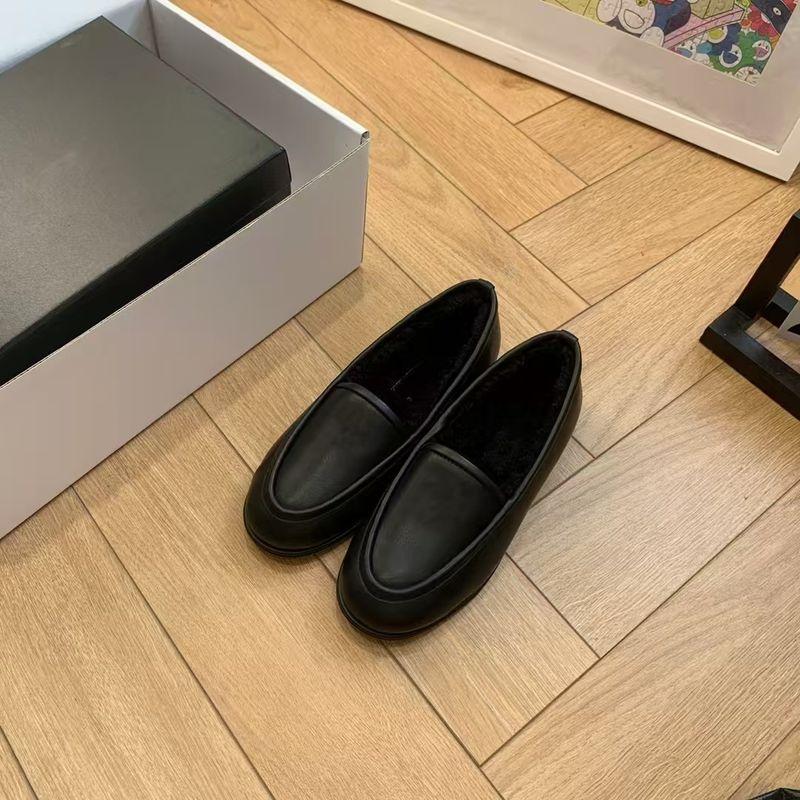 2024 Autumn Winter Maillard Suede Loafers, Integrated Fur Shoes With Plush, Comfortable And Versatile_voghion.com