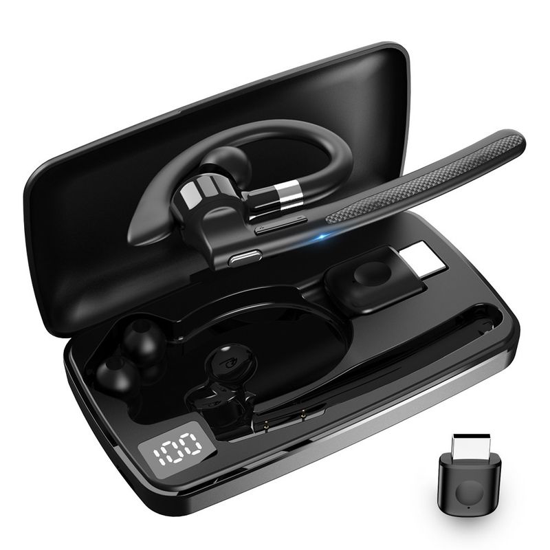 Casque Bluetooth sans fil mains libres, écouteur unique pour chauffeur de camion_voghion.com