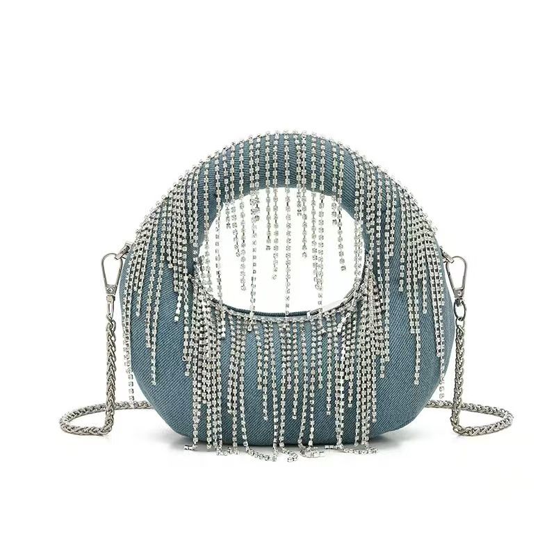 Niche Design Full Diamond Dumpling For Women 2025 Socialite Evening Casual Versatile Handbag Rhinestone Bag_voghion.com