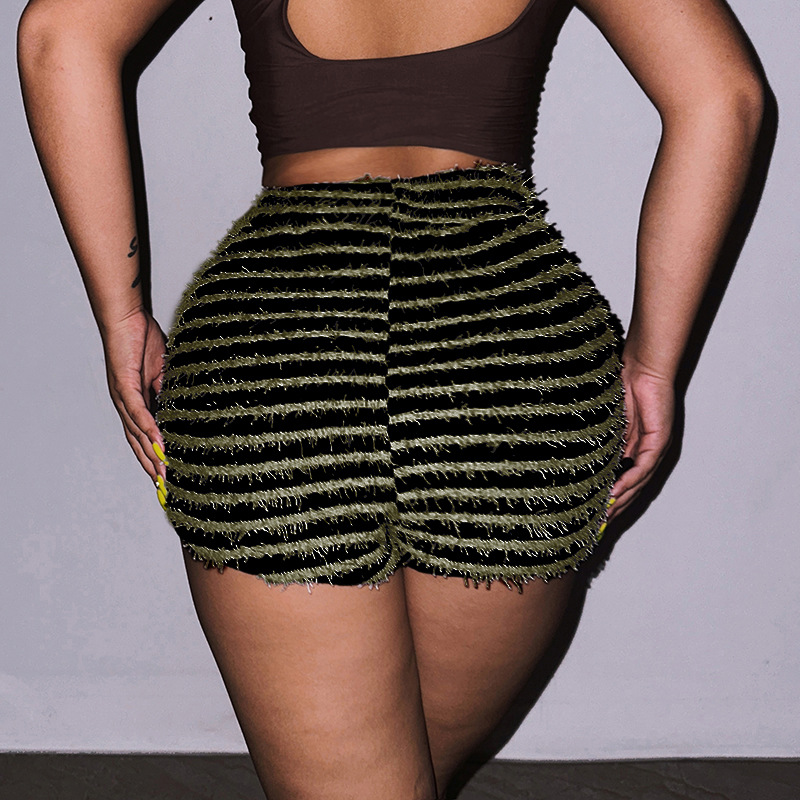 Dameskleding Gebreide Gestreepte Sexy Slanke Broek Kinder Lente Mode Hoge Taille Heup Lifting Hot Girl Casual Broek_voghion.com