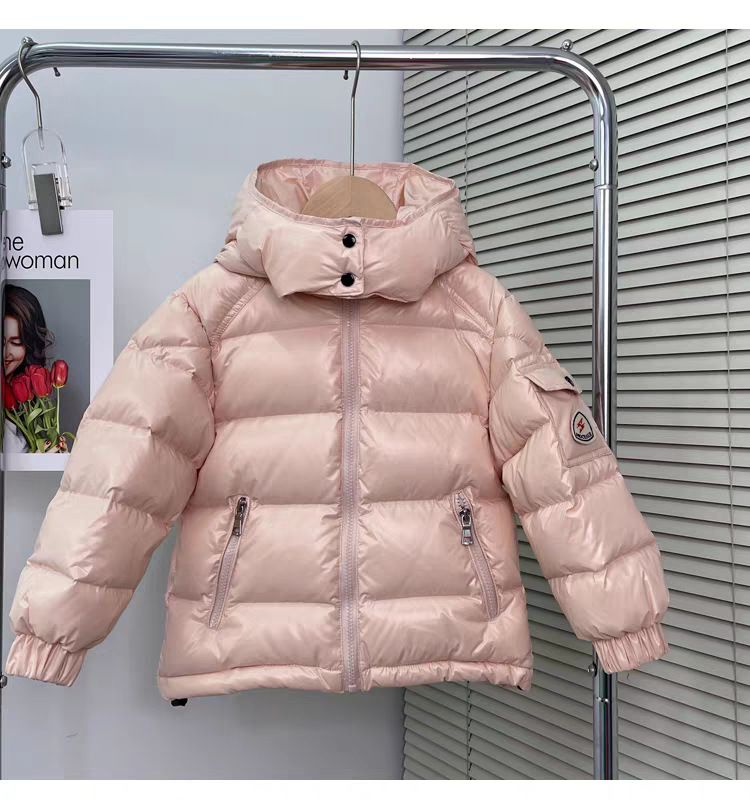 Winter-Steppjacke für Kinder – Abnehmbare Kapuze, wasser- und winddicht, kurze Ausführung (110–160 cm, 50 % Entendaunen, mattes Außenmaterial)_voghion.com