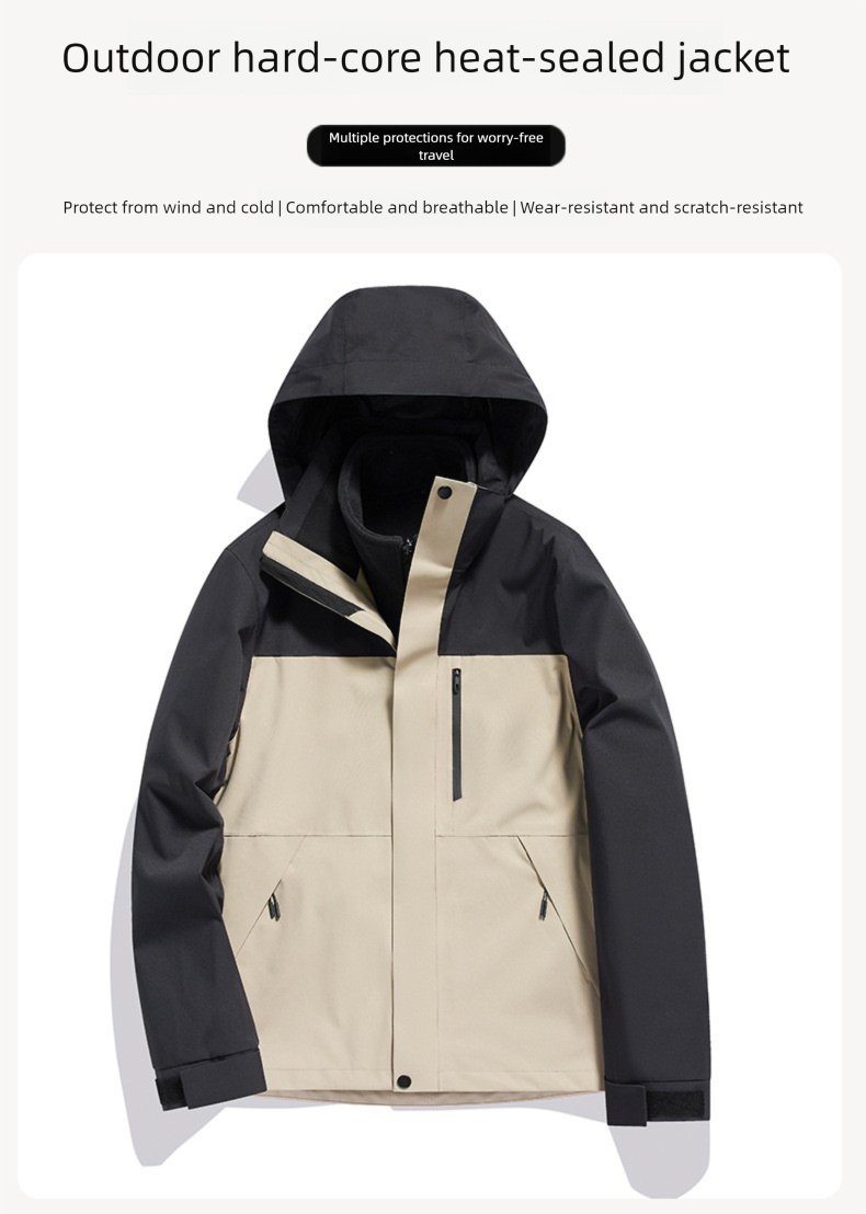 3-in-1 Jacket For Men And Women Winter Two-Piece Set Detachable Windproof Waterproof National Standard Heat-Sealed_voghion.com