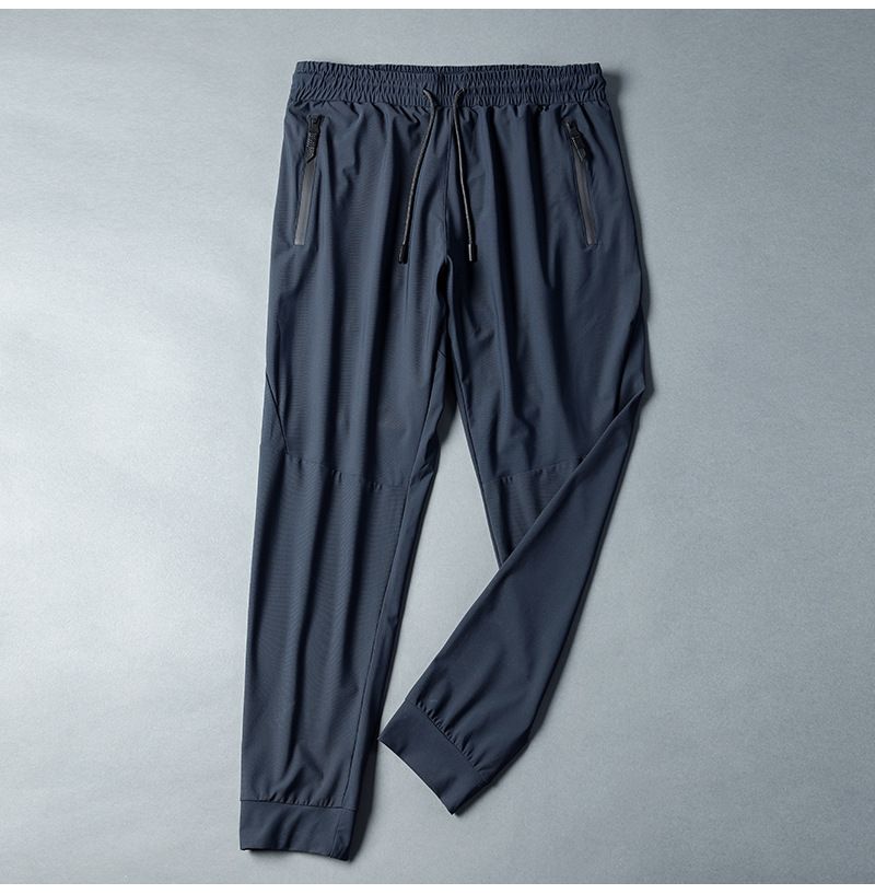 Hitro sušeče, ležerne, dihajoče, raztegljive tekaške hlače z majhnimi nogavicami, moške športne in fitnes hlače s klimatsko napravo_voghion.com