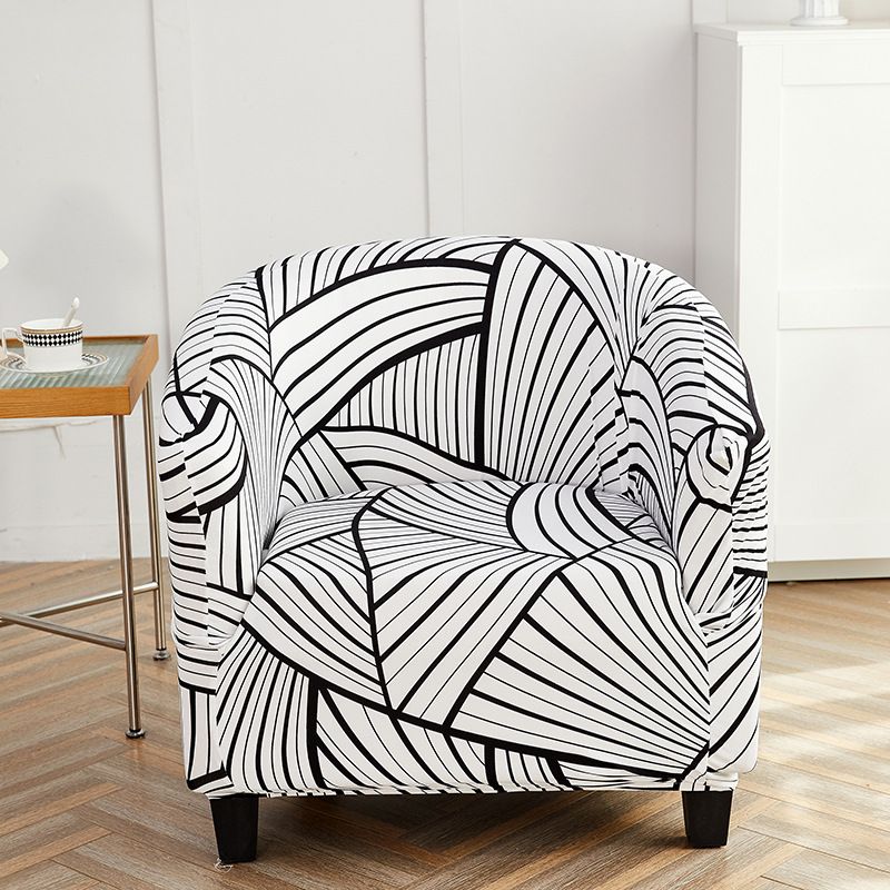 Elastic printed semicircular sofa cover Internet cafe sand coffee shop hotel leisure card seat all-inclusive single sofa chair cover_voghion.com