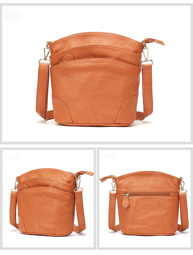 Borsa in pelle da donna, secchiello autunno e inverno, alla moda per mamme di mezza età, borsa a tracolla in pelle bovina con strato superiore_voghion.com