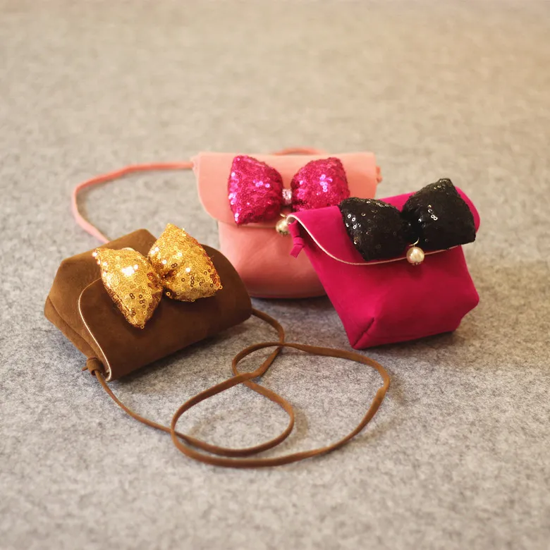 Borse da principessa per ragazze carine Borse con paillettes a fiori con fiocco Borse firmate per bambini Borsa a tracolla per bambini con fiocco di moda_voghion.com