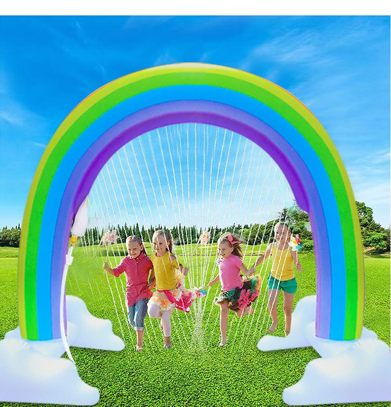Aufblasbarer Regenbogenbogen-Sprinkler – Sommer-Wasserspielzeug für Kinder, Spaß auf Rasen und im Garten_voghion.com