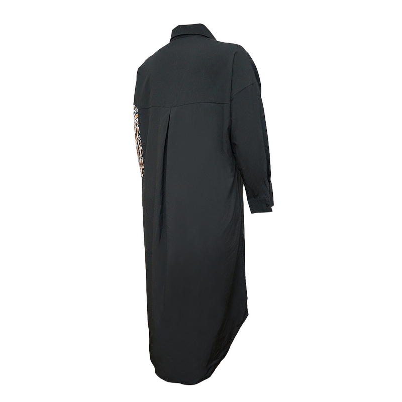 Sexy Damen-Sonderhemden in Übergröße mit Leopardenmuster und Nähten, große Taschen, großes Kleid_voghion.com