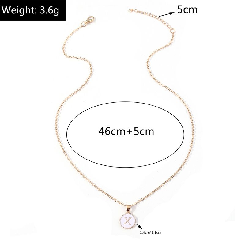 Collier avec pendentif en 26 lettres avec initiales de nom pour femme, collier en émail de l'alphabet A à Z, cadeaux d'anniversaire pour filles, accessoires de bijoux_voghion.com