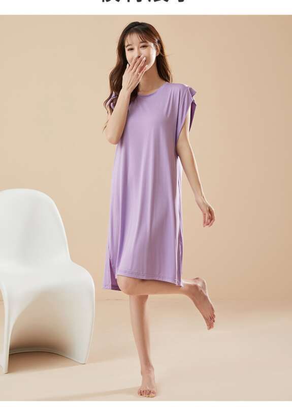 Modal Sleepwear With Chest Cushion In Summer, Anti Protrusion Point, Eucalyptus Antibacterial Thin Home Clothes, Vest_voghion.com