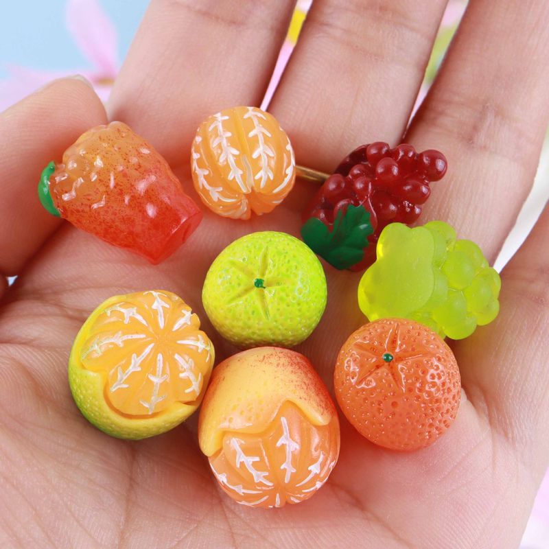 3D Obst Orange DIY Schmuck Kreative Ohrringe Schlüsselanhänger Handarbeit Material Telefon Fall Zubehör_voghion.com