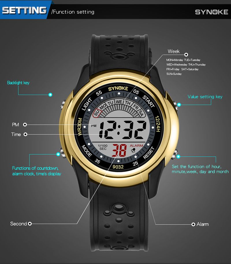 Orologio digitale minimalista ed elegante con cinturino leggero, multifunzione e impermeabile per studenti - Design unisex per ragazzi e ragazze. Orologi digitali_voghion.com