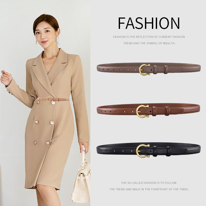 Damengürtel mit Nadelschnalle, reines Rindsleder, vielseitig einsetzbar, lässig, Anzugkleid, Jeansgürtel_voghion.com