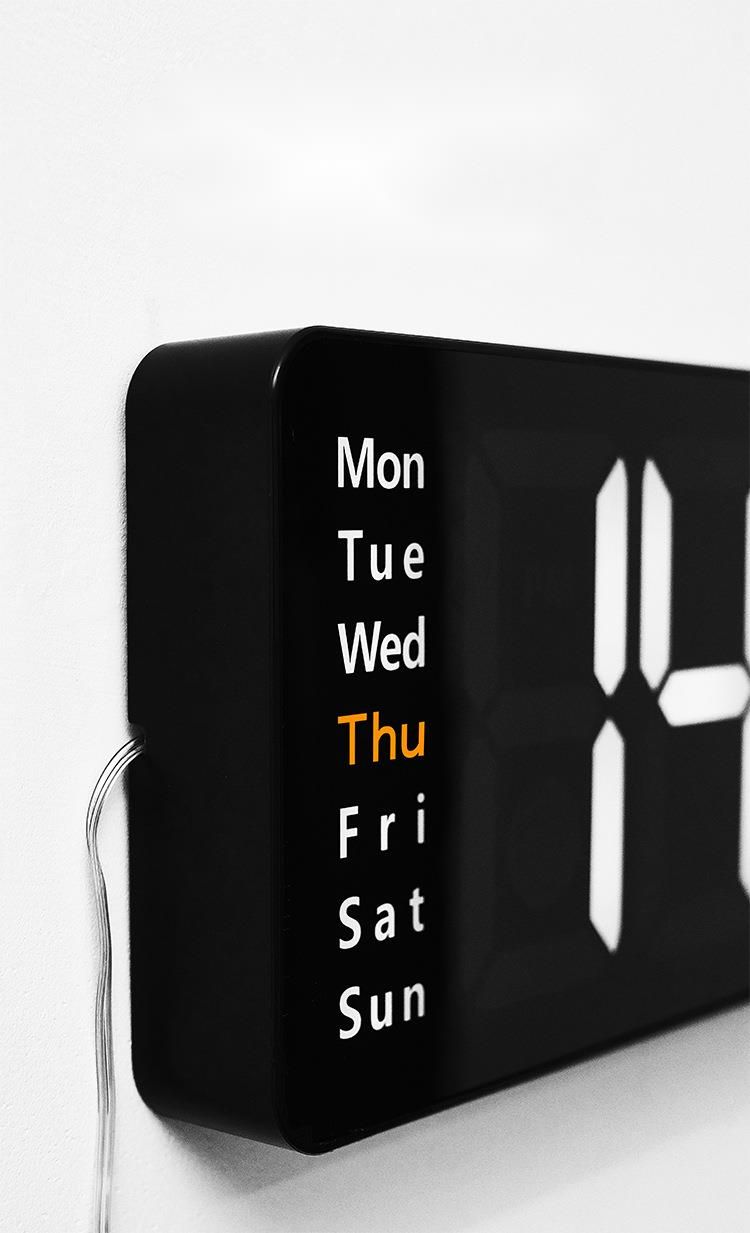 16inch Large Screen Function Display Nordic Digital Simple Living Room LED Wall Clock 6626_voghion.com