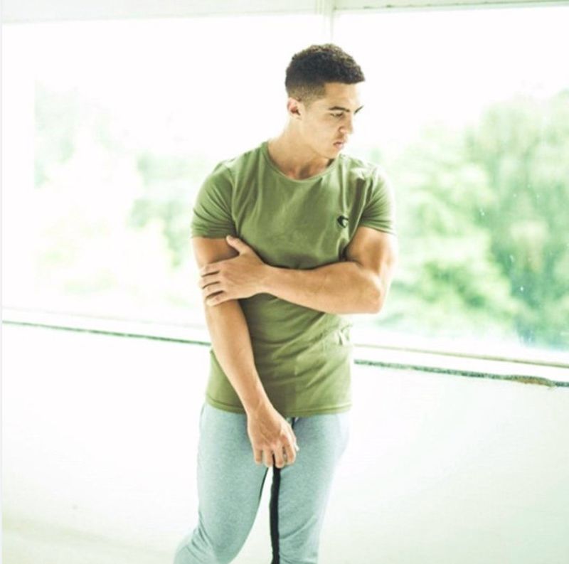 Muscle Brothers Summer New Round Neck Sports Fitness Short Sleeve Breathable Leisure Training Men's T-shirt Trendy_voghion.com