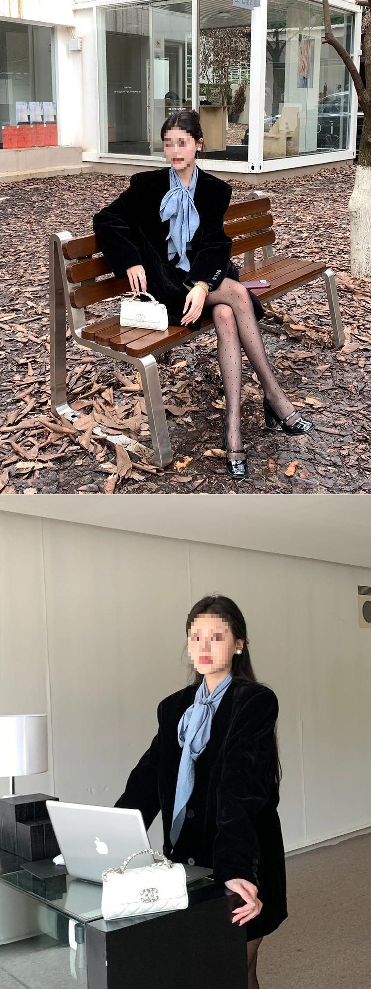 GraceChic Plus Size Blazer nero retrò francese per donna, completo alla moda in stile dea primaverile e autunnale_voghion.com