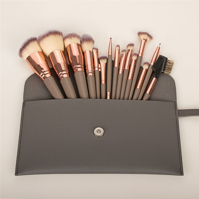 15 peças pincéis de maquiagem profissional conjunto bolsa base cílios sobrancelha sombra cosméticos maquiagem ferramenta_voghion.com
