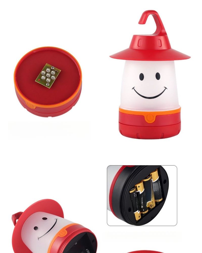 Source Manufacturer In Stock LED Outdoor Camping Children's Tent Handheld Smiley Face Night Light_voghion.com