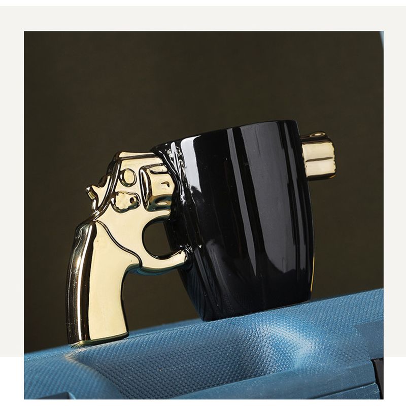 Creative Revolver Ceramic Explosion-proof Military Style Mug Personalized Shape Coffee Large Capacity Water Cup_voghion.com