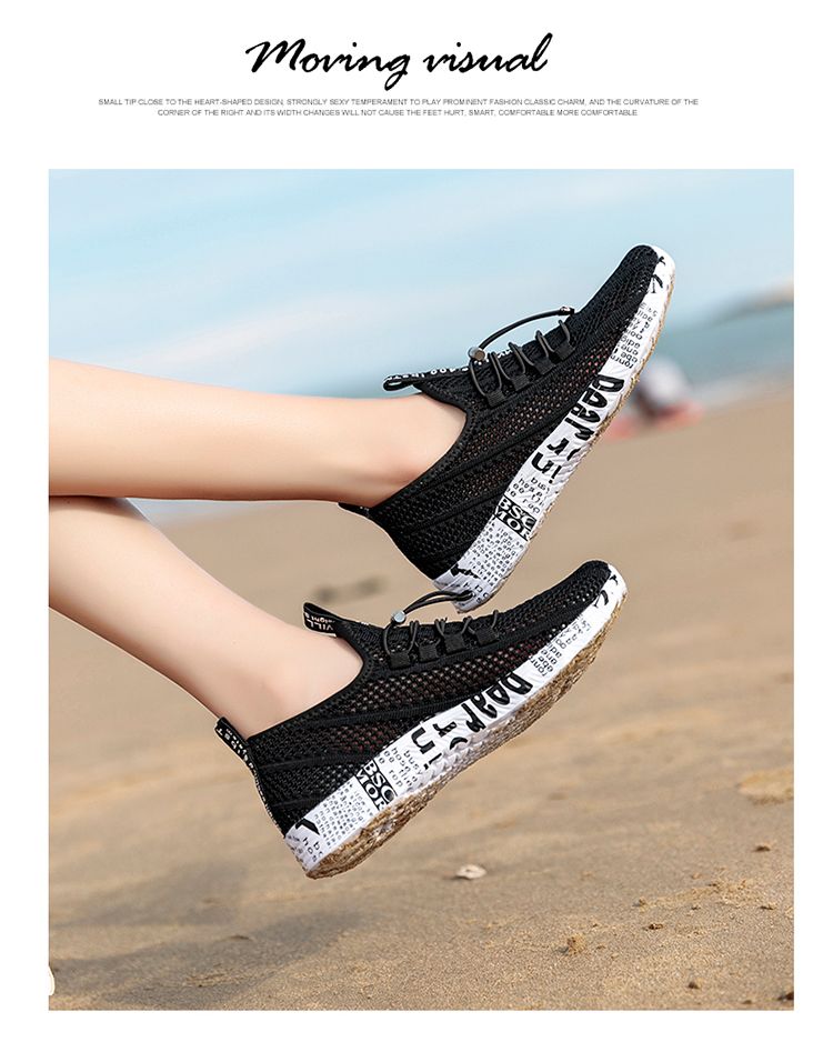 Breathable Hole Thin Summer Couple Cut Out Water Stepping Mesh Surface Shoes_voghion.com