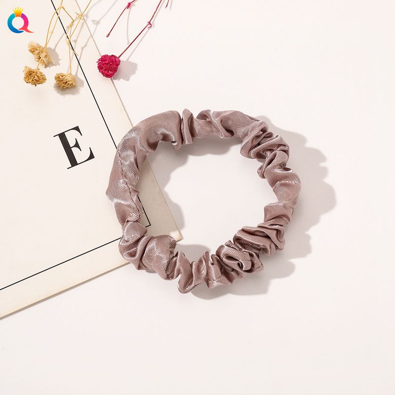 Vendita calda grande scrunchie in raso fresco tinta unita cordoncino sottile colore Dinza coda di cavallo palla cerchio per capelli_voghion.com