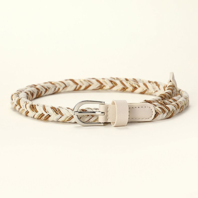 Koreanischer Stil für Frauen Baumwollseil geflochten lässig vielseitig dünnen Rock dekorative Gürtel Mode Taille Kette_voghion.com