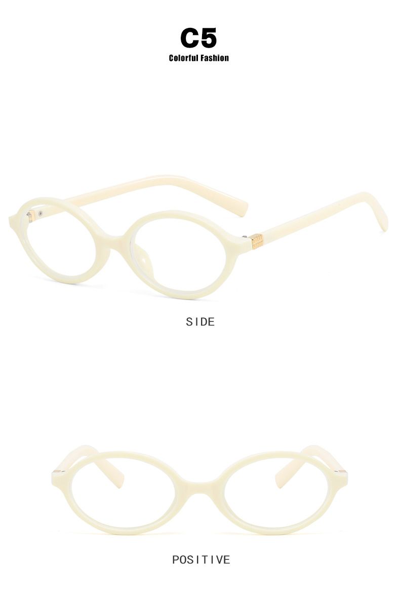 Occhiali da sole da donna coreani retrò con montatura ovale e specchio piatto di piccole dimensioni_voghion.com