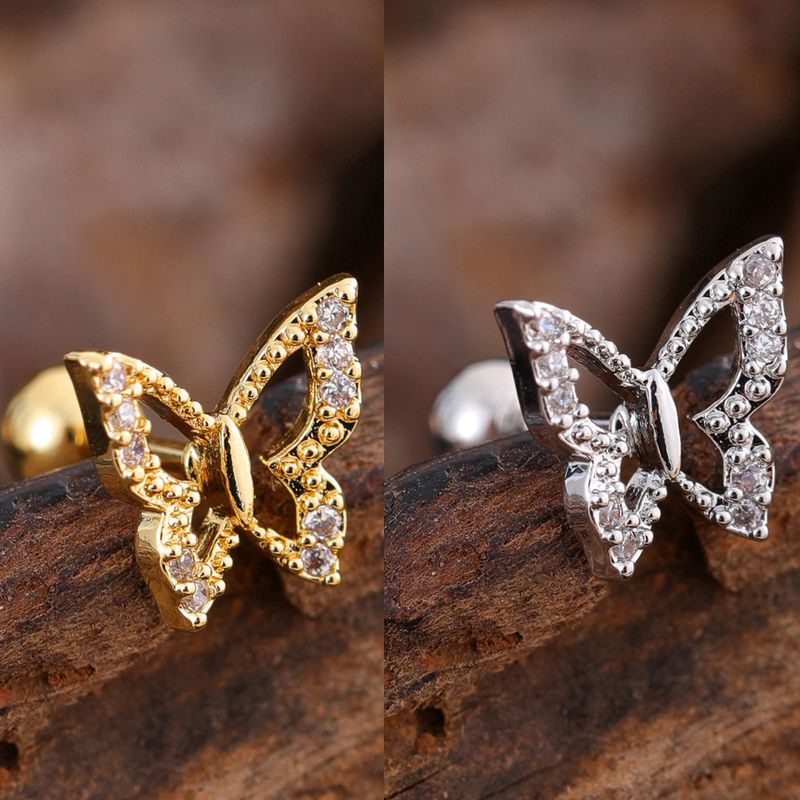 Piercing per orecchini a bottone in acciaio inossidabile con zirconi, semplici e raffinati, con piccoli micro-orecchini intarsiati, da donna_voghion.com