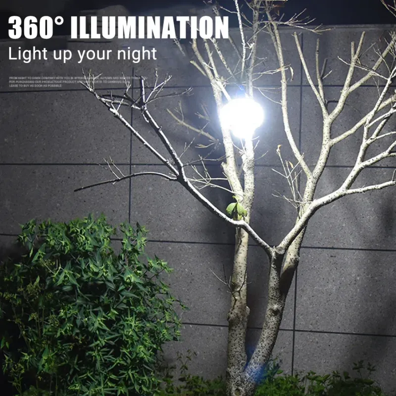 Neue LED-Campinglampe, solarbetrieben, faltbar, USB-aufladbar, tragbar, ideal für Notfälle beim Angeln und Wandern._voghion.com