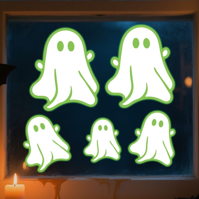 Im Dunkeln leuchtende Halloween-Wandaufkleber mit Fledermaus- und Geistermotiven – selbstklebende, gruselige Dekoration für Partys, Zuhause und Büro (verschiedene Größen und Designs)_voghion.com