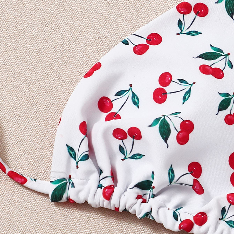 seksualus moteriškas bikinio rinkinys paplūdimio bikinis mažas vyšnių rašto bikinis_voghion.com