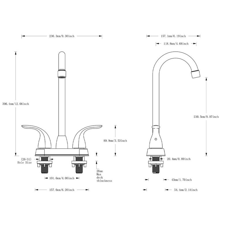 Lifestyle 12.06" CUPC Certified 2-handle Bathroom Sink Faucet_voghion.com