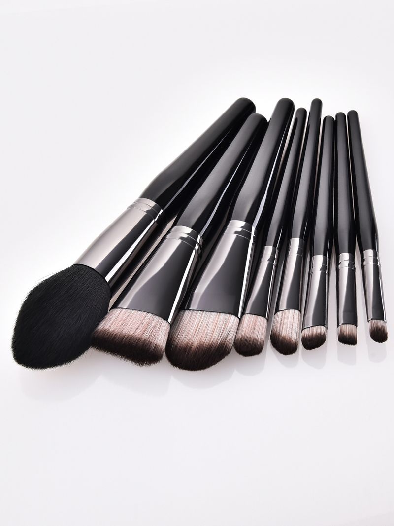 8 new black large makeup brush set_voghion.com