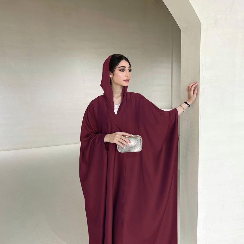 Damenbekleidung Abaya Muslim Bescheidener Mantel Mode Weich Geschmiedet Fledermausärmel Robe Damenbekleidung_voghion.com