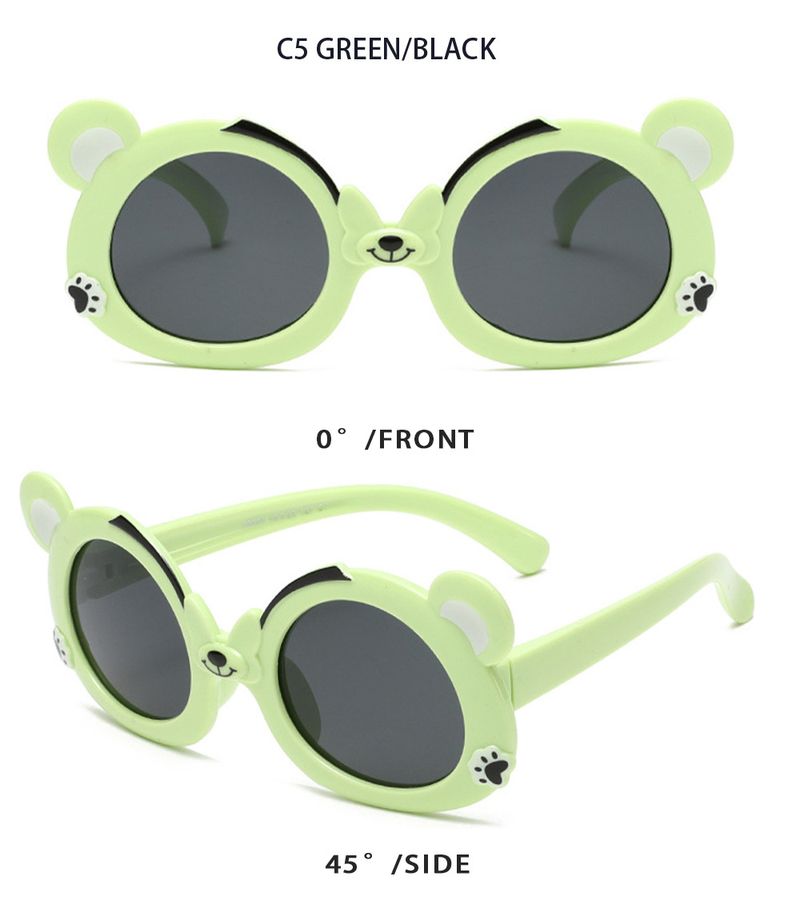 Weiche Silikon-Sonnenbrille mit Cartoon-Bär – UV-Schutz und polarisiert (Unisex für Kinder und Erwachsene, High-End-Komfort)_voghion.com