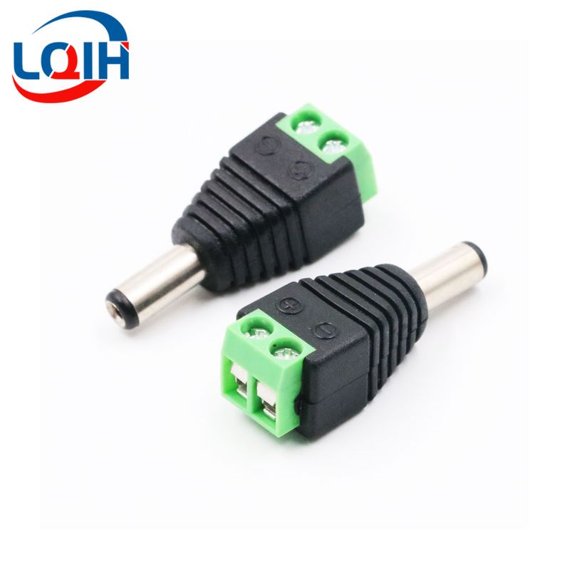2-Pin DC Power Adapter Terminal 5.5mm X 2.1/2.5mm Male To Female Jack Connector Plug For LED Strip CCTV Camera_voghion.com