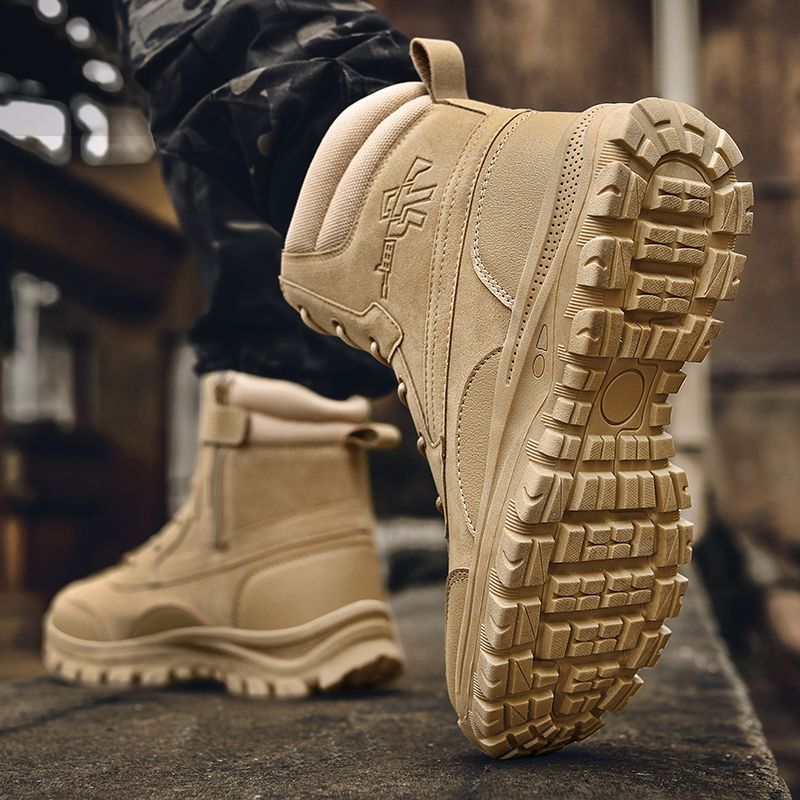 Outdoor High-Top-Stiefel Herren Casual Combat Boots Herren Weiche, verschleißfeste, rutschfeste Schnürschuhe, flache, bequeme Wanderschuhe Herren_voghion.com