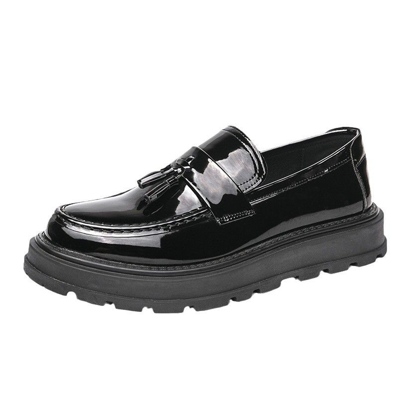 Hochwertige Lederschuhe für Männer mit Sinn für britischen Stil, hoher Leibhöhe, dicker Sohle, trendig und glänzend_voghion.com