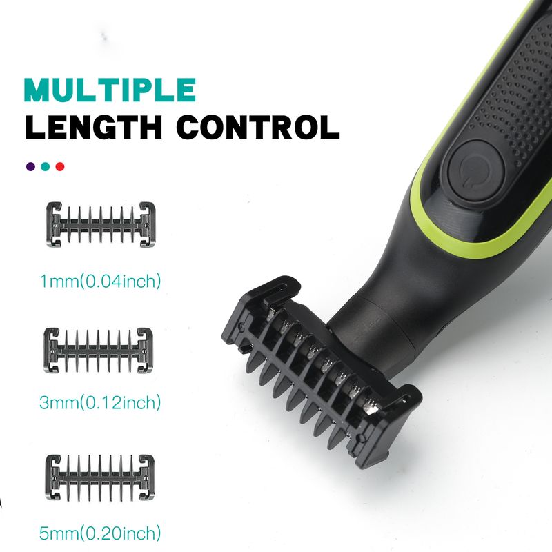 Wet dry facial body electric shaver for men beard trimmer stubble body groomer shaving machine rechargeable oneblade_voghion.com