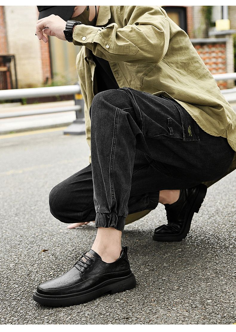 Scarpe in pelle di grandi dimensioni da uomo, stivali da locomotiva in velluto termico, stivali corti, stivali casual Martin_voghion.com