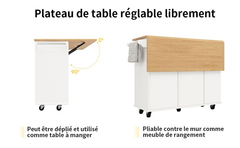 Kücheninsel Mit Trennwänden, Snackhalter, Weinglasregal, Holzmaserung, Weiß_voghion.com