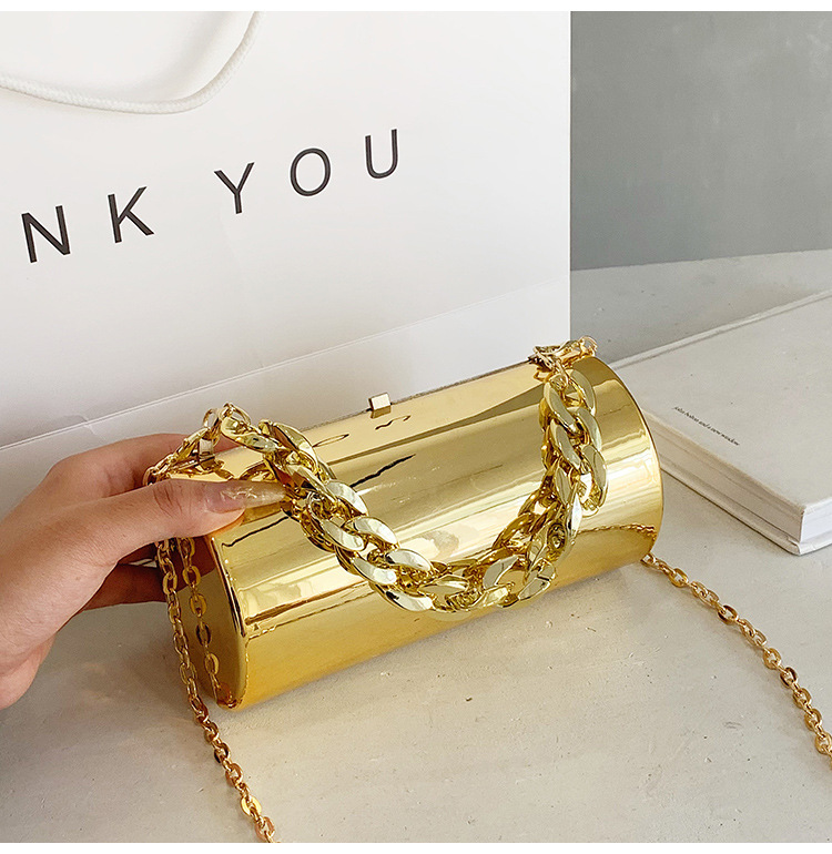 Fashionable acrylic mirror cydrical new chain mouth red candy color, temperament, dinner bag, crossbody box bag_voghion.com