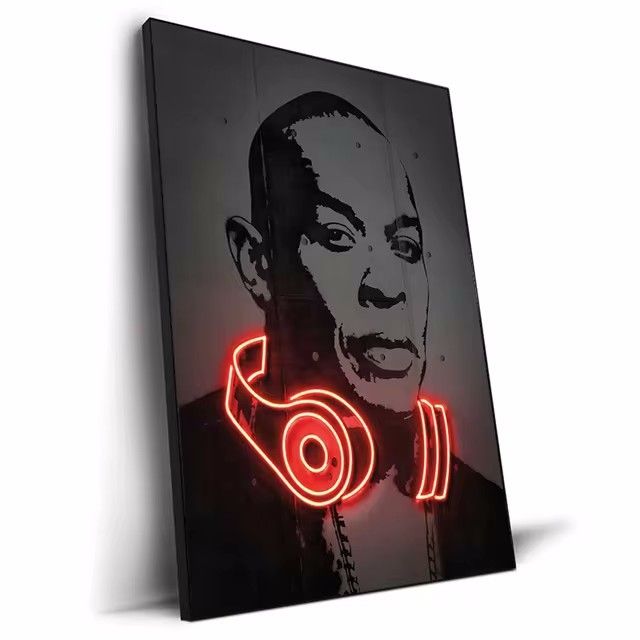 New Abstract Neon Light Design Rapper Poster Hip Hop Wall Art Graffiti Decorative Painting_voghion.com