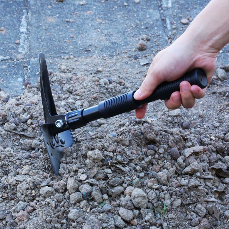 Lopată multifuncțională pentru ingineri, lopată salvatoare, mâner dublu îngroșat, lopată de camping, lopată pliabilă cu trompetă, lopată militară în aer liber_voghion.com