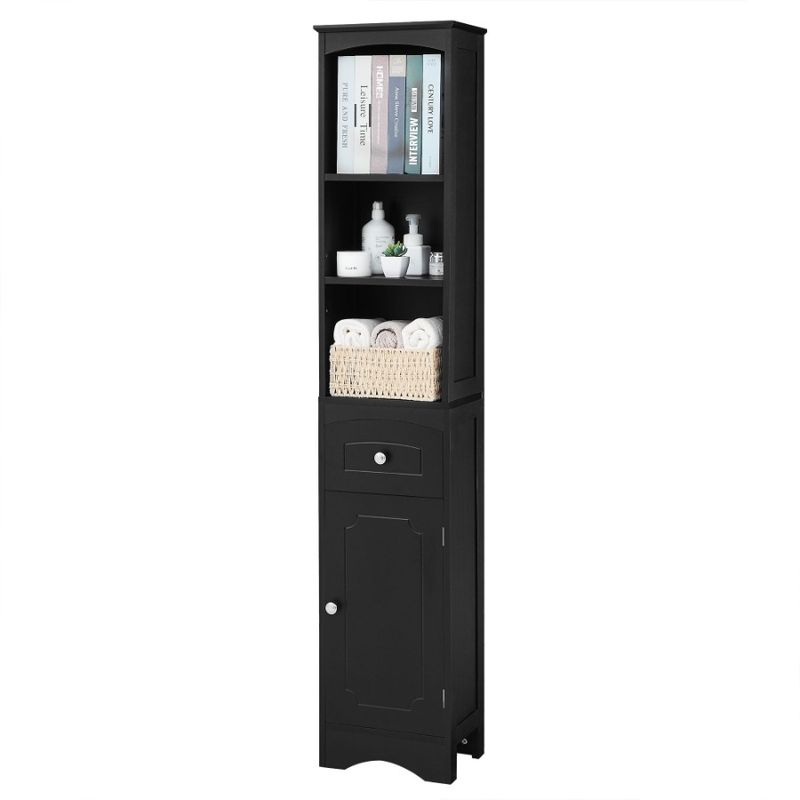 Mensola da bagno con mobiletto regolabile in MDF, mobiletto con lavagna nera, cassetto alto, contenitore indipendente_voghion.com